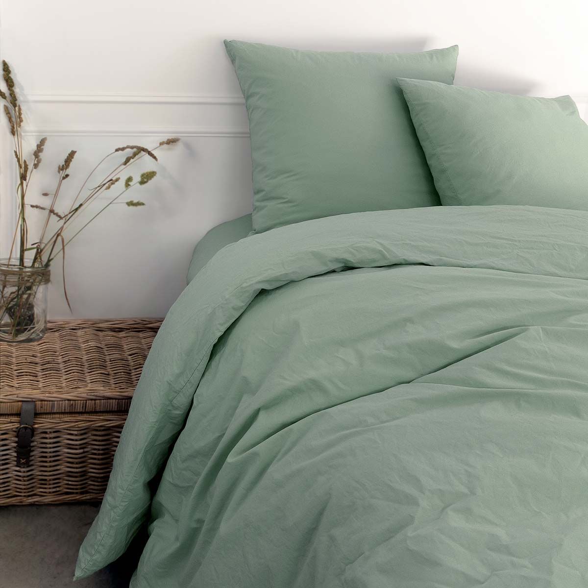 vert celadon déco linge de lit
